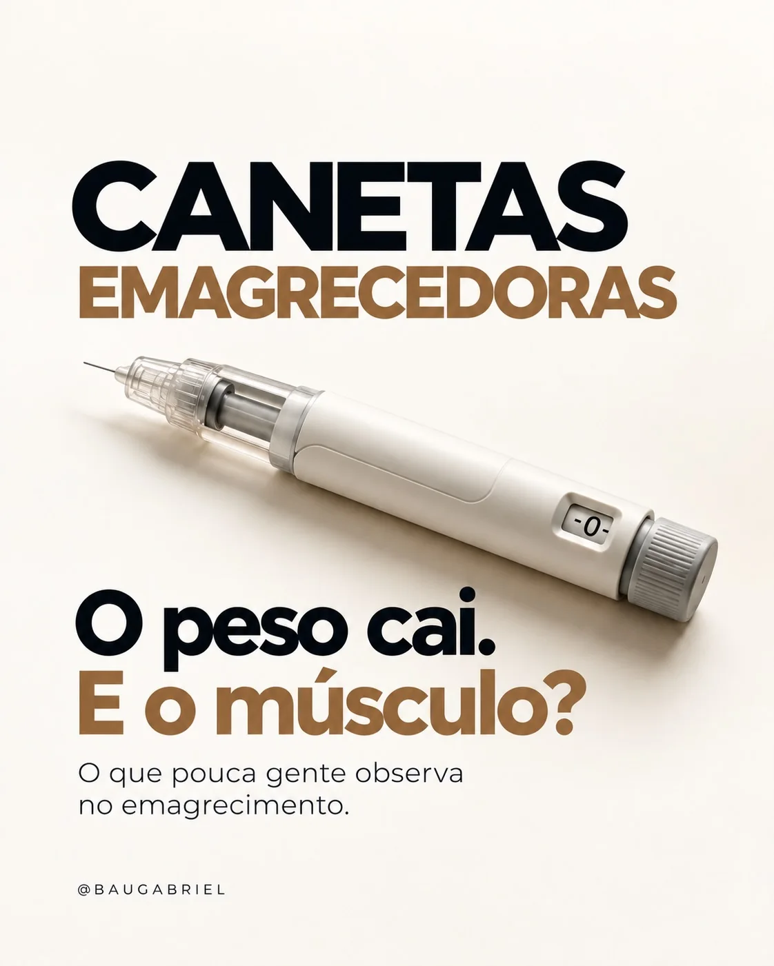 Peça educativa sobre massa magra e medicamentos para emagrecimento